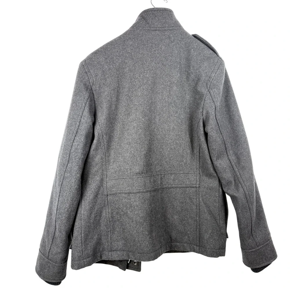 MERONA Men's Wool Blend Military‎ Style Jacket Charcoal Gray Size S P